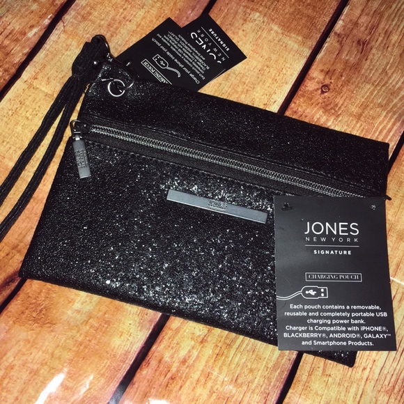 Jones New York Handbags - NWT Jones New York glitter charging wristlet